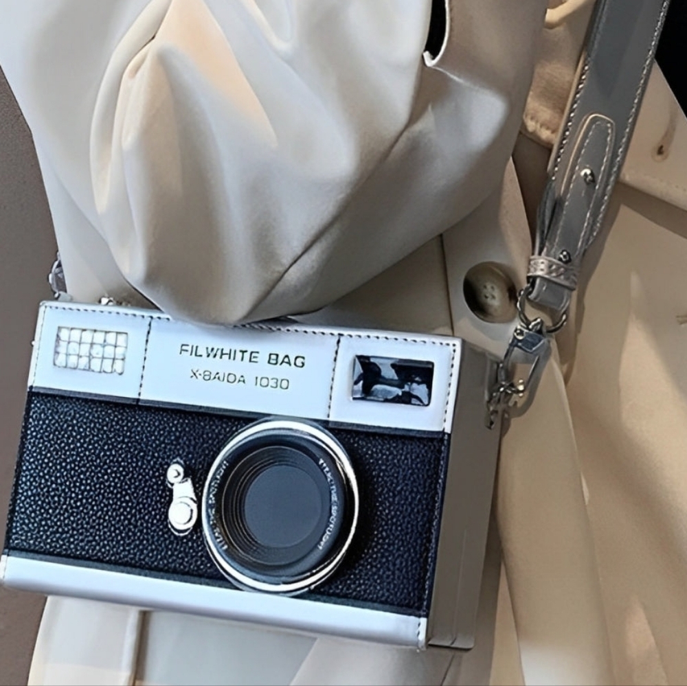 4 FOR $100  -  fun Black and Silver Camera bag
